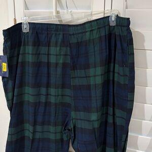 Polo‎ Ralph Lauren Blue/Green Plaid Pajama Lounge Sleepwear Pants Men's 3XLT NEW